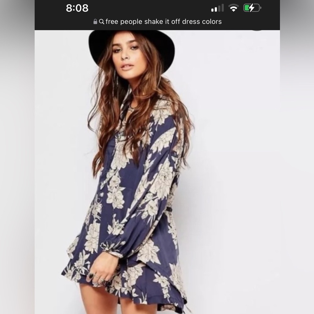 COPY - Free People Navy Floral Long Sleeve Dress